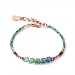 Coeur de Lion Bracelet GeoCUBE® shades of green-petrol 18+3 cm - 48351