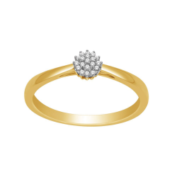 ECLAT Rozetring 0.10 CRT tw-si diamand 14krt Maat 18,5 - 54920