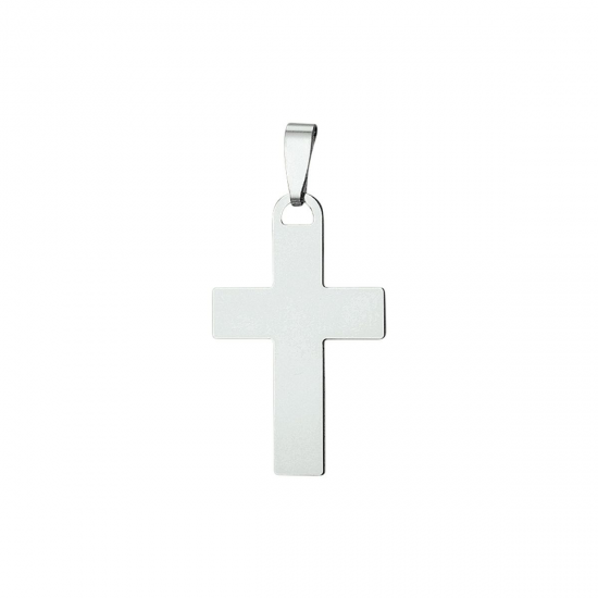 Zilveren hanger kruis plaat 22 x 15,5mm - 48430