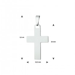 Zilveren hanger kruis plaat 22 x 15,5mm - 48430