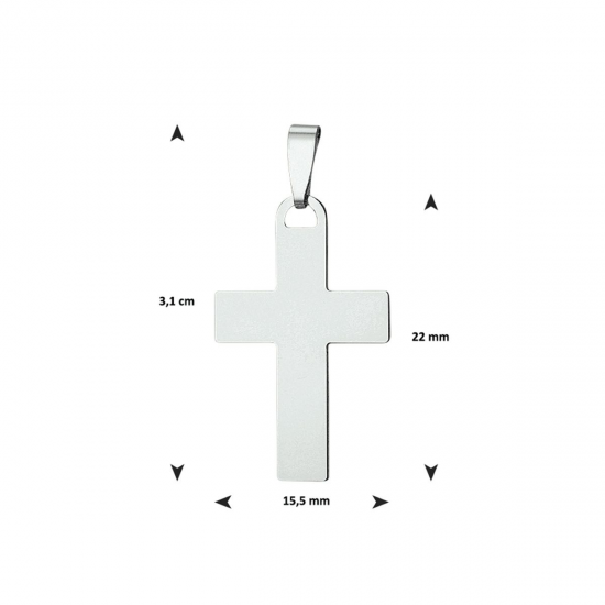 Zilveren hanger kruis plaat 22 x 15,5mm - 48430