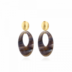 LOTT Gioielli BLAUWE OORBELLEN HELENE OPEN FLAT Goudkleurig - 48470