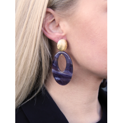 LOTT Gioielli BLAUWE OORBELLEN HELENE OPEN FLAT Goudkleurig - 48470