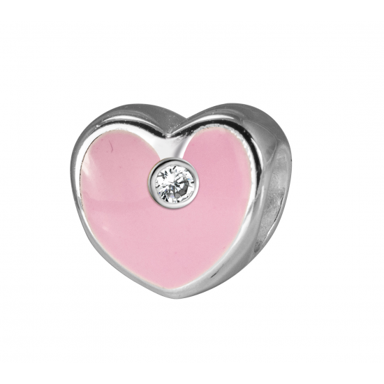 Bellini kinder Bedel Hart roze met zirkonia - 48558