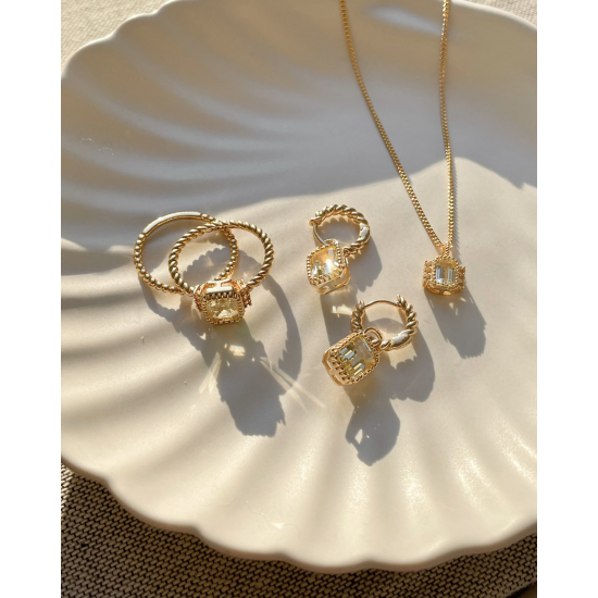 24Kae Ring met gekleurde stenen zilver verguld 12402Y MAAT 16,5 - 48576