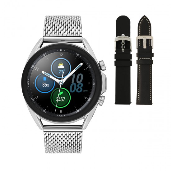 Samsung Special Edition Galaxy 3 Smartwatch Mystic Silver 41mm met 3 Horlogebanden - 47027