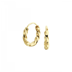 Gouden oorringen gedraaide buis 11mm - 48745