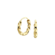Gouden oorringen gedraaide buis 11mm - 48745
