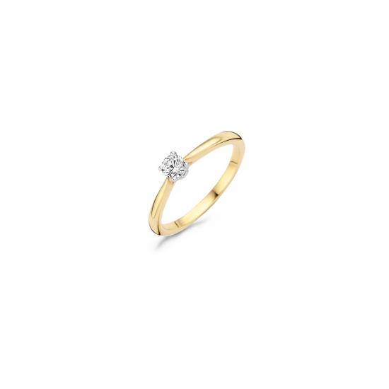 Blush ring Geel en Witgoud met Zirkonia 1187BZI MAAT 18 - 48803