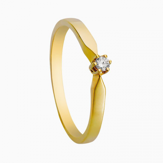 ECLAT 14krt Geelgoud Nicole solitair ring met 0.03crt H-SI - 48890