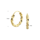 Gouden oorringen gedraaide buis 13mm - 48912