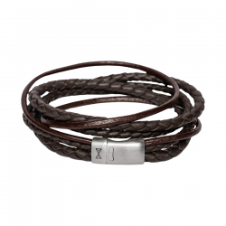 AZE JEWELS Armband TRIPLE TWIST BROWN 21cm - 49021
