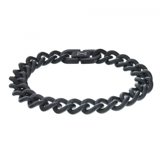 AZE Jewels GOURMETTE SATIN - NOIR 10MM - 47091