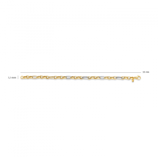 BLUSH Armband Geel en Witgoud 2170BGO MAAT 18cm - 47118