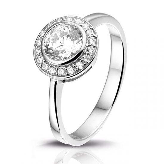 Rosa di luca ring rond met zirkonia MAAT 16.5 - 47166