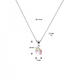 Zilveren kinderketting eenhoorn 1,1 mm MAAT 36 + 4 cm - 49032