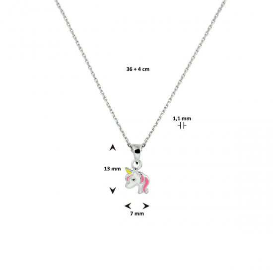 Zilveren kinderketting eenhoorn 1,1 mm MAAT 36 + 4 cm - 49032