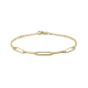 Gouden armband jasseron en paperclip ronde buis 4,0 mm 17 – 19 cm - 49044