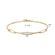 Gouden armband jasseron en paperclip ronde buis 4,0 mm 17 – 19 cm - 49044