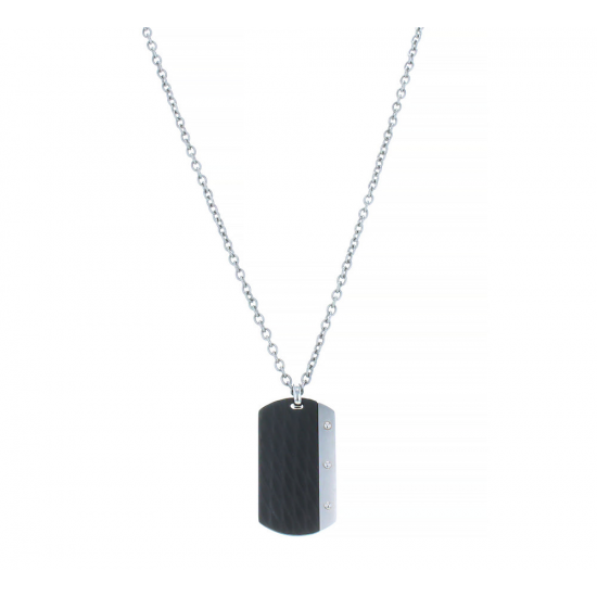 AZE Jewels NECKLACE DOGTAG - INOX MAAT 70+10 CM - 49089