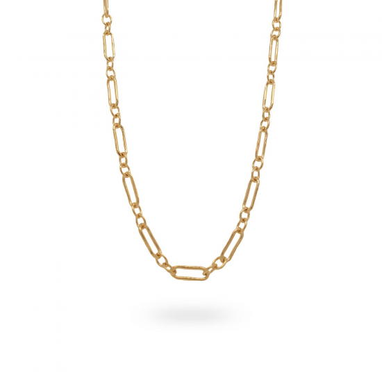 24Kae Schakelketting 925 Sterling zilver geelgoud verguld 32430Y MAAT 45cm - 49111