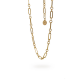 24Kae Schakelketting 925 Sterling zilver geelgoud verguld 32430Y MAAT 45cm - 49111