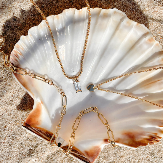 24Kae Schakelketting 925 Sterling zilver geelgoud verguld 32430Y MAAT 45cm - 49111