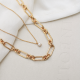 24Kae Schakelketting 925 Sterling zilver geelgoud verguld 32430Y MAAT 45cm - 49111
