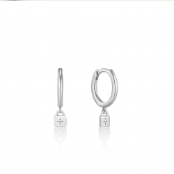 ANIA HAIE Zilver Padlock Huggie Hoop Earrings 17mm - 48792