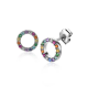 ZINZI zilveren oorknoppen 8mm bezet met regenboog kleurstenen ZIO2170Z - 52585