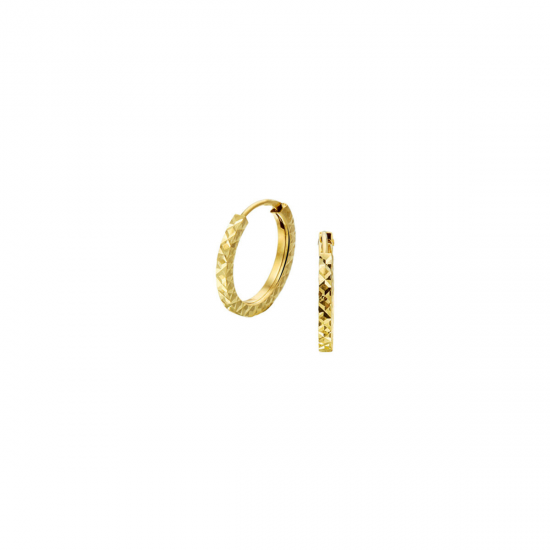 Gouden oorringen gediamanteerd 12mm - 50544
