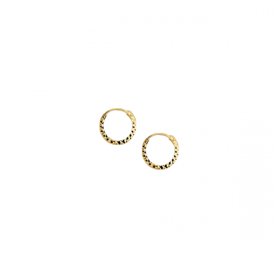 Gouden oorringen gediamanteerd 12mm - 50544