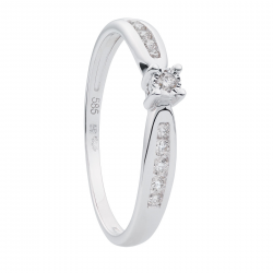ECLAT ring 14 krt met brilj 0.15 crt MAAT 18,25 - 49537