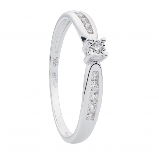 ECLAT ring 14 krt met brilj 0.15 crt MAAT 18,25 - 49537