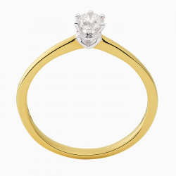 ECLAT ring 14 krt met brilj 0.25 crt MAAT 17,5 - 49539
