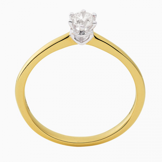 ECLAT ring 14 krt met brilj 0.25 crt MAAT 17,5 - 49539
