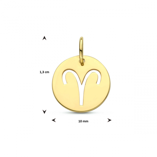 Gouden hanger sterrenbeeld Ram - 49662