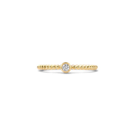 Blush Ring Bolletjes met Zirkonia Geelgoud 1216YZI MAAT 16,5 - 47827