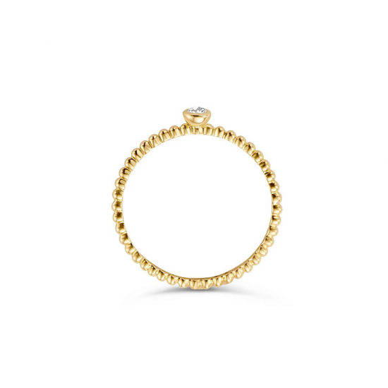 Blush Ring Bolletjes met Zirkonia Geelgoud 1216YZI MAAT 16,5 - 47827