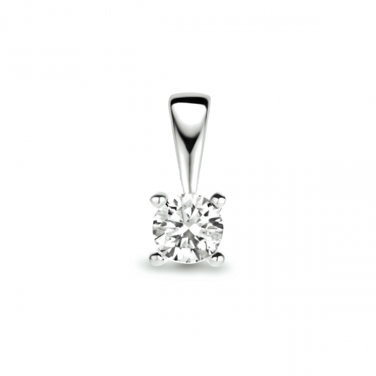 Witgouden hanger met diamant H/SI 0,10crt. - 49789
