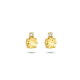 Geelgouden oorknoppen citrien en diamant (2x 0.015ct) H SI. - 49798