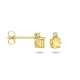 Geelgouden oorknoppen citrien en diamant (2x 0.015ct) H SI. - 49798