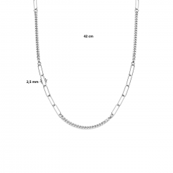 Zilveren collier gourmette en paperclip 3,5 mm 42 + 3 cm - 49801