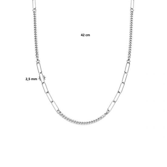 Zilveren collier gourmette en paperclip 3,5 mm 42 + 3 cm - 49801