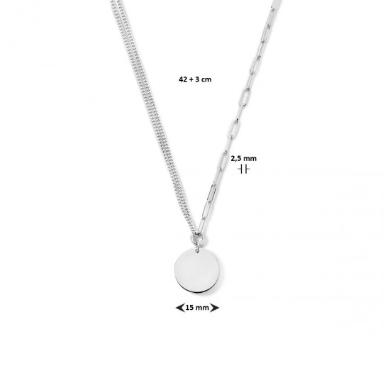 Zilveren Graveercollier rondje 2,5 mm 42 + 3 cm - 49802