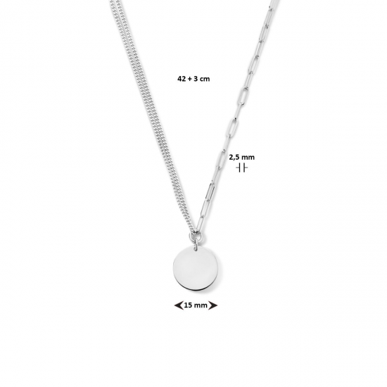 Zilveren Graveercollier rondje 2,5 mm 42 + 3 cm - 49802