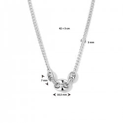 Zilveren collier 10,5 mm 42 + 3 cm - 49803