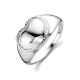 Gerhodineerd 925 zilveren hartjes ring breedte van 10.5mm.  MAAT 16,5 - 49814