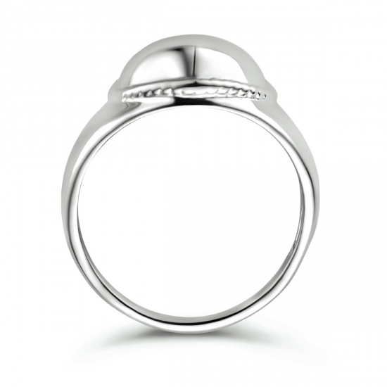 Gerhodineerd 925 zilveren hartjes ring breedte van 10.5mm.  MAAT 16,5 - 49814