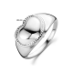 Gerhodineerd 925 zilveren hartjes ring breedte van 10.5mm.  MAAT 16,5 - 49814
